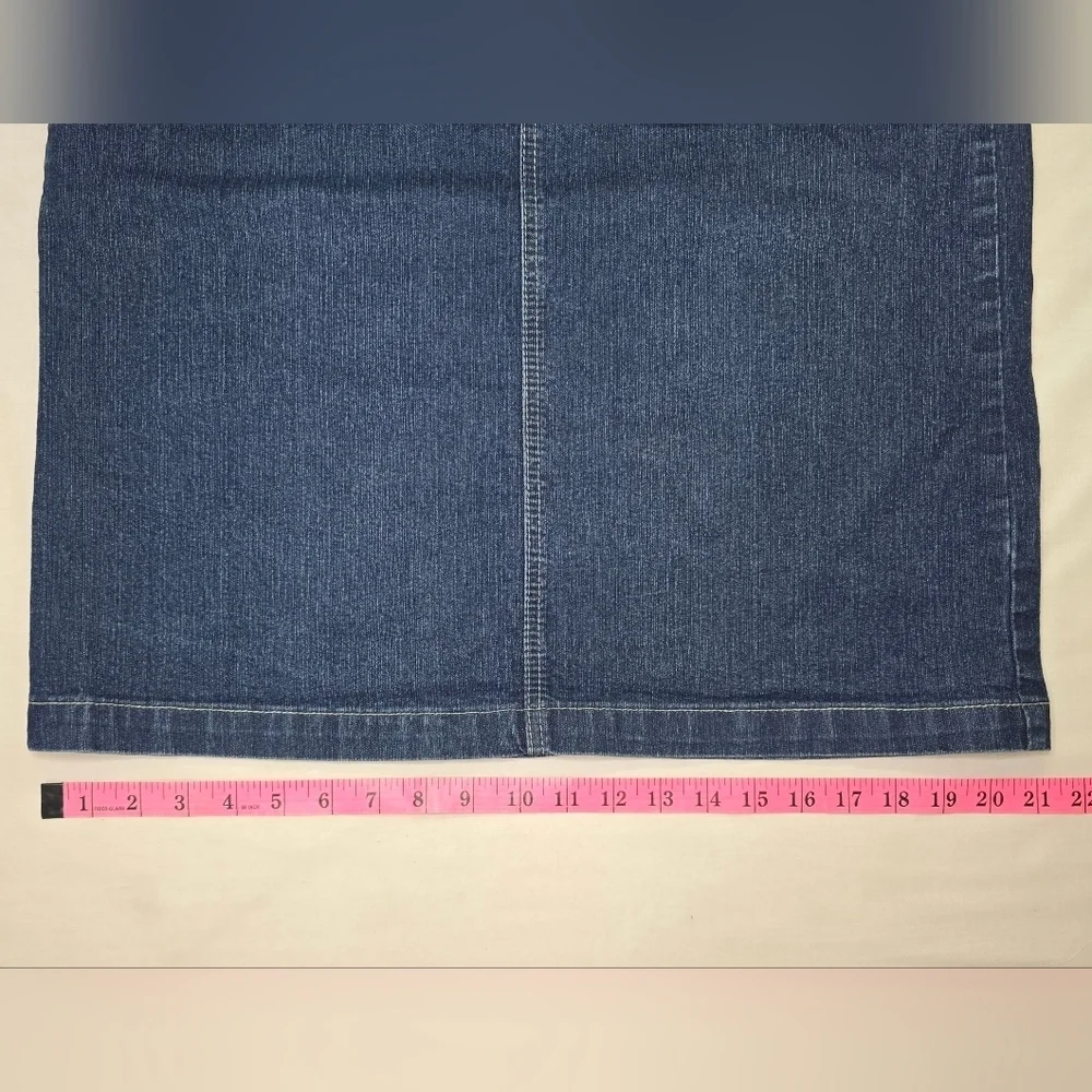 Cato Midwash Split Hem Midi  Denim Skirt Women's Size 10 - Picture 12 of 12